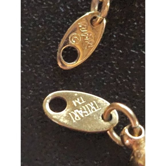 Vintage Trifari - 3 pieces of Twisted Gold and Black Necklace and Bracelet Silve - Picture 5 of 5